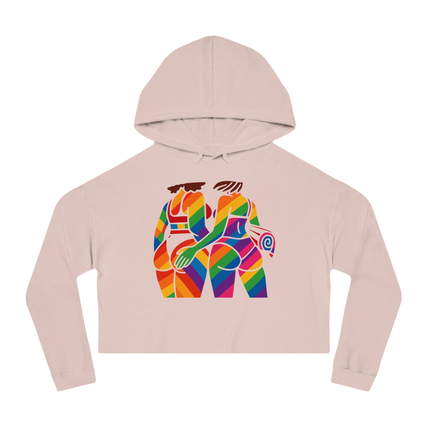 Pride Crop Top Colorful Women’s Cropped Hooded Sweatshirt - Embrace Diversity Design