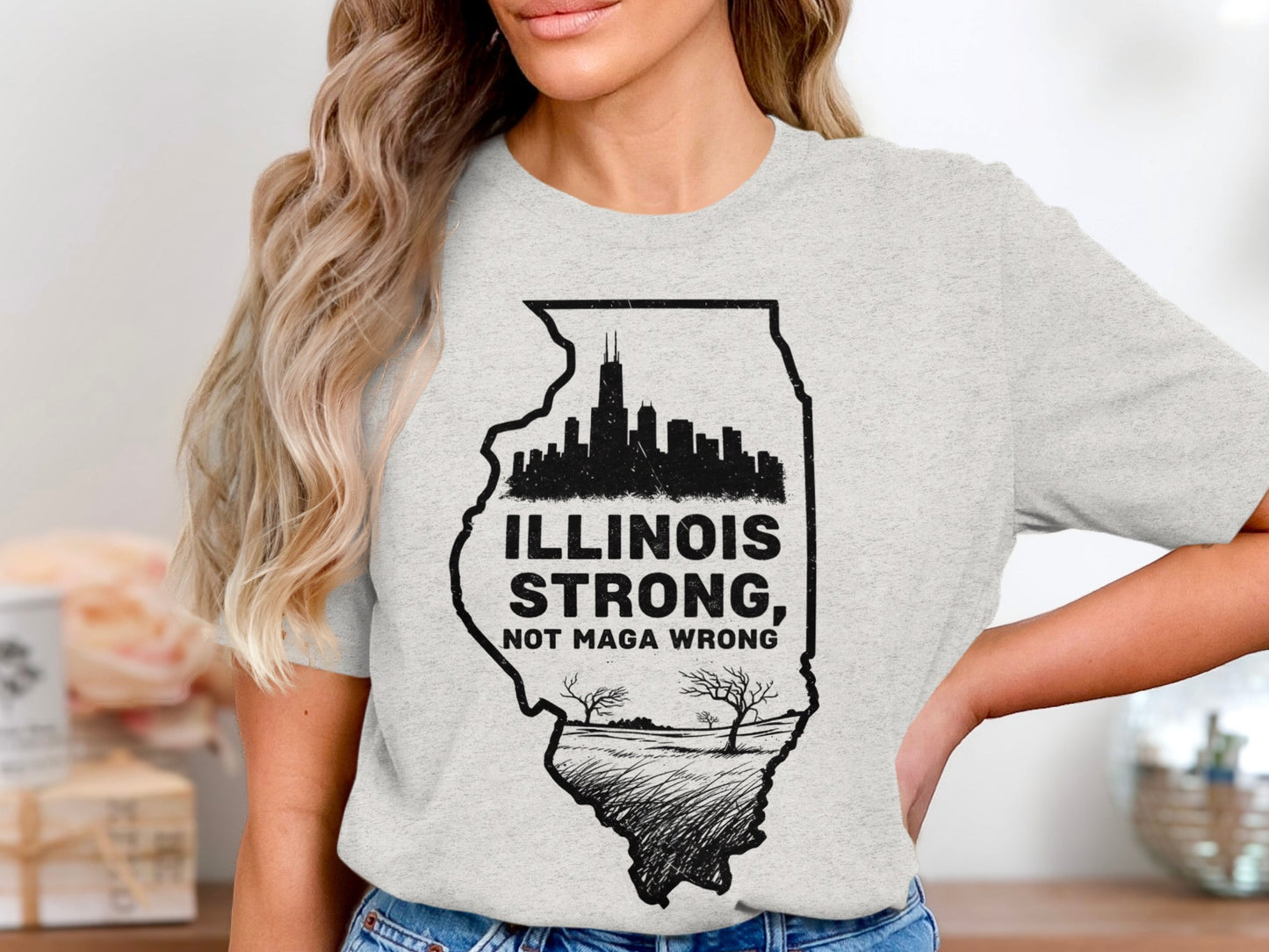 Illinois Strong Not MAGA Wrong Graphic Shirt product type