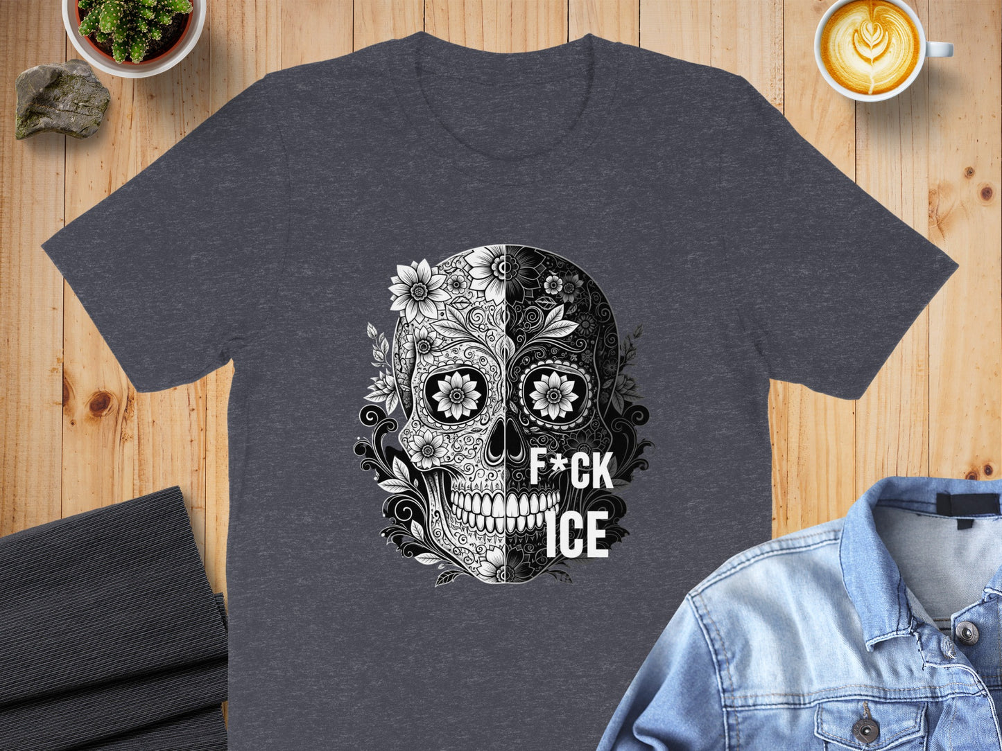 F*CK ICE Sugar Skull Black and White T-shirt product