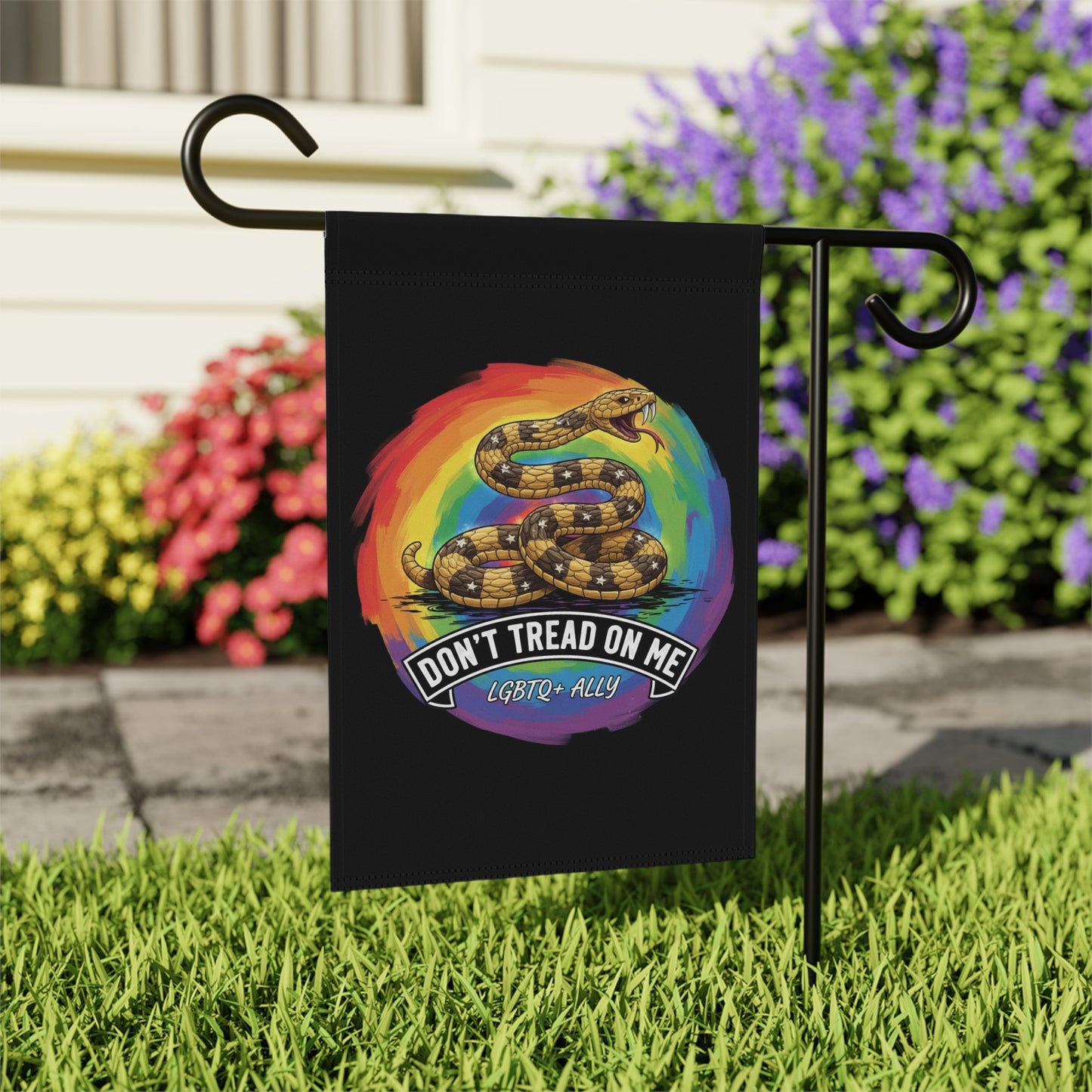 Don't Tread On Me LGBTQ Ally Garden Flag product