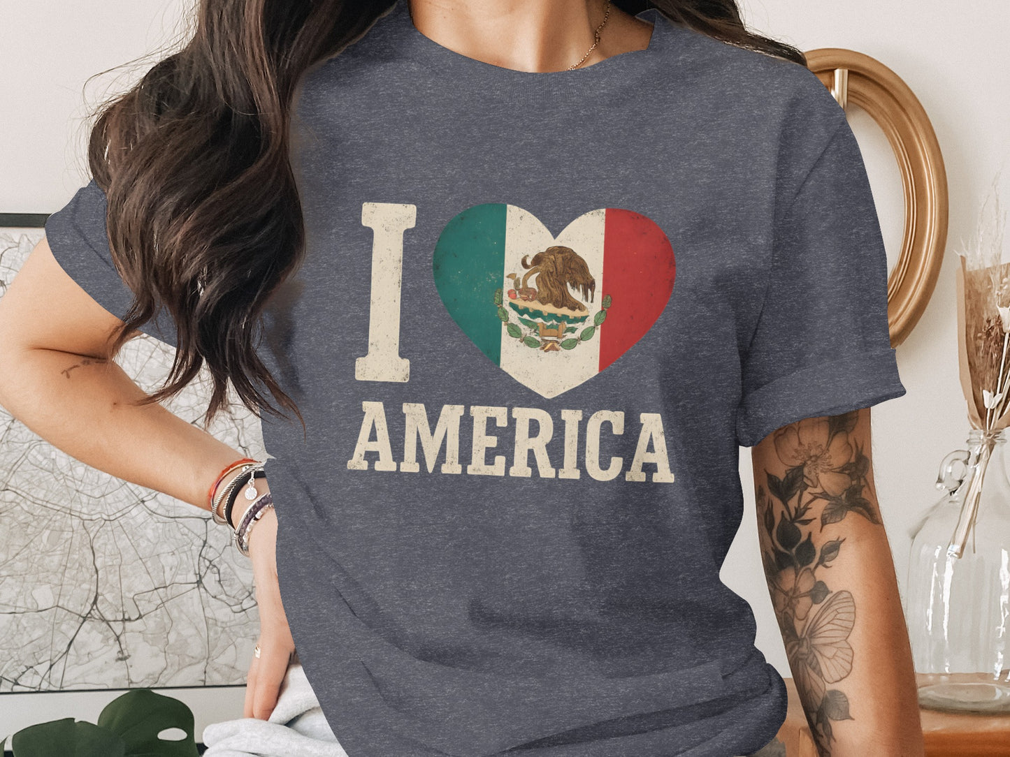 I Love America Heart Design Graphic T-Shirt product