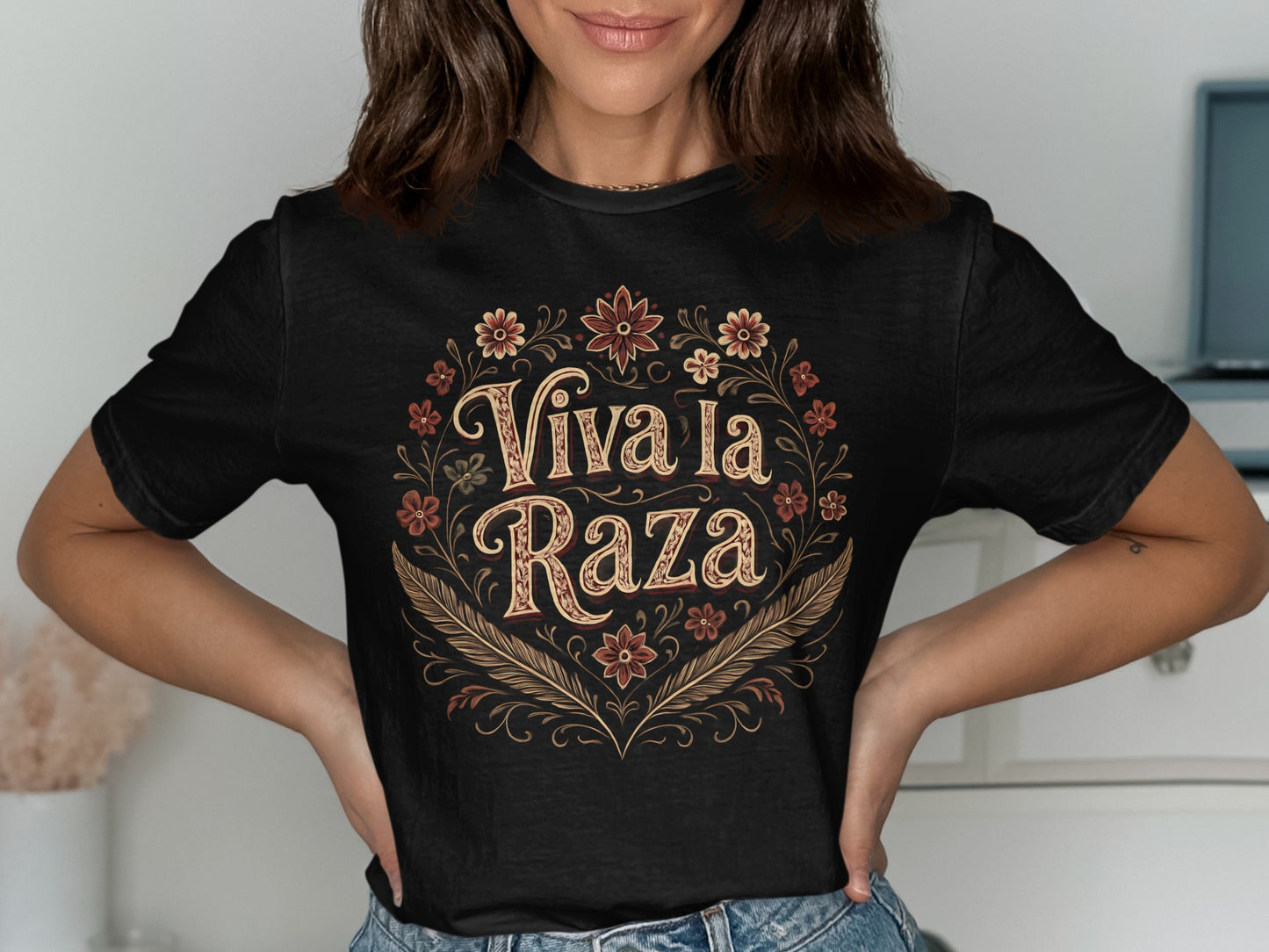 Viva La Raza Floral Graphic Tee Shirt product
