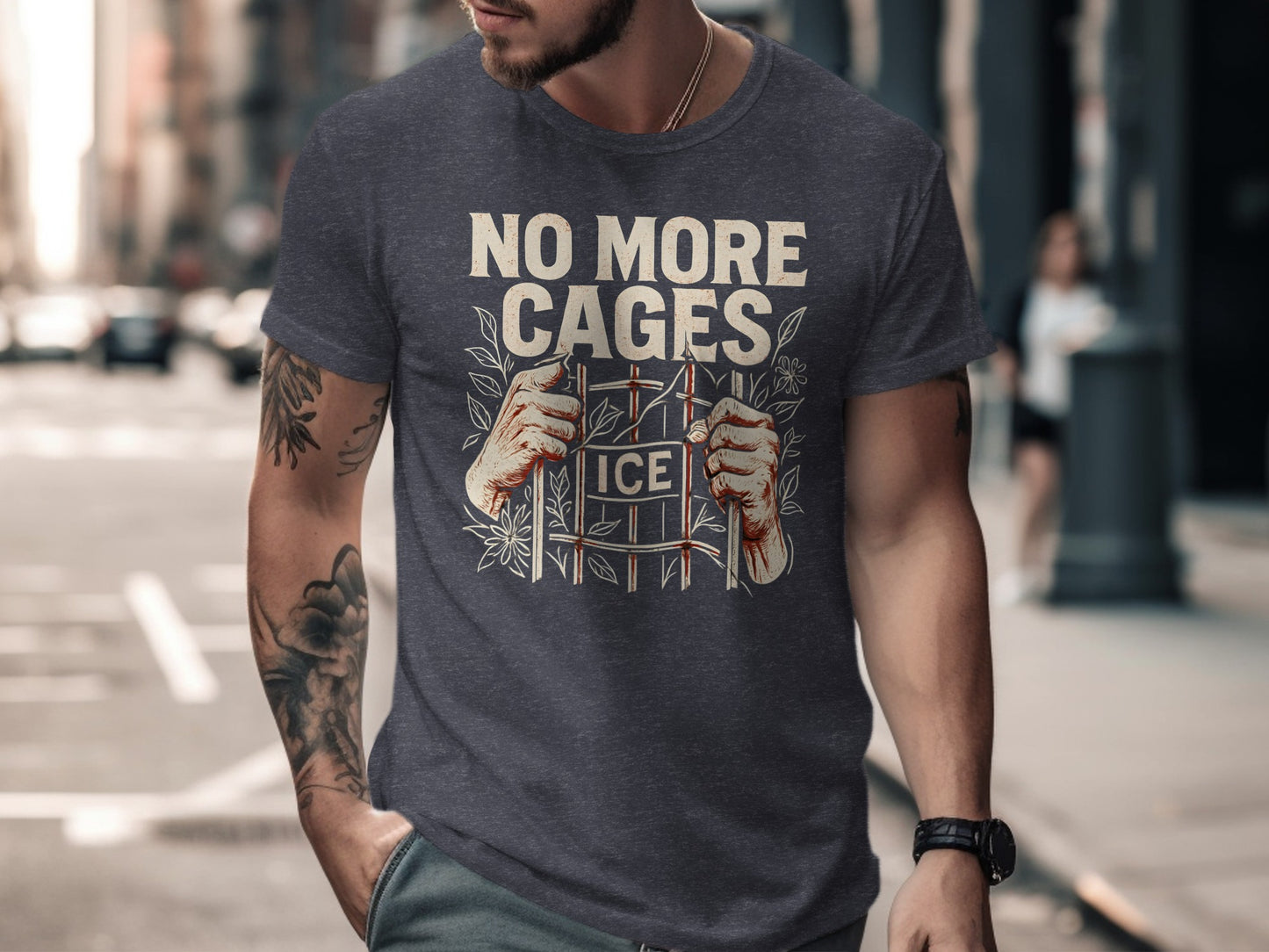 No More Cages ICE Graphic Statement T-Shirt product type