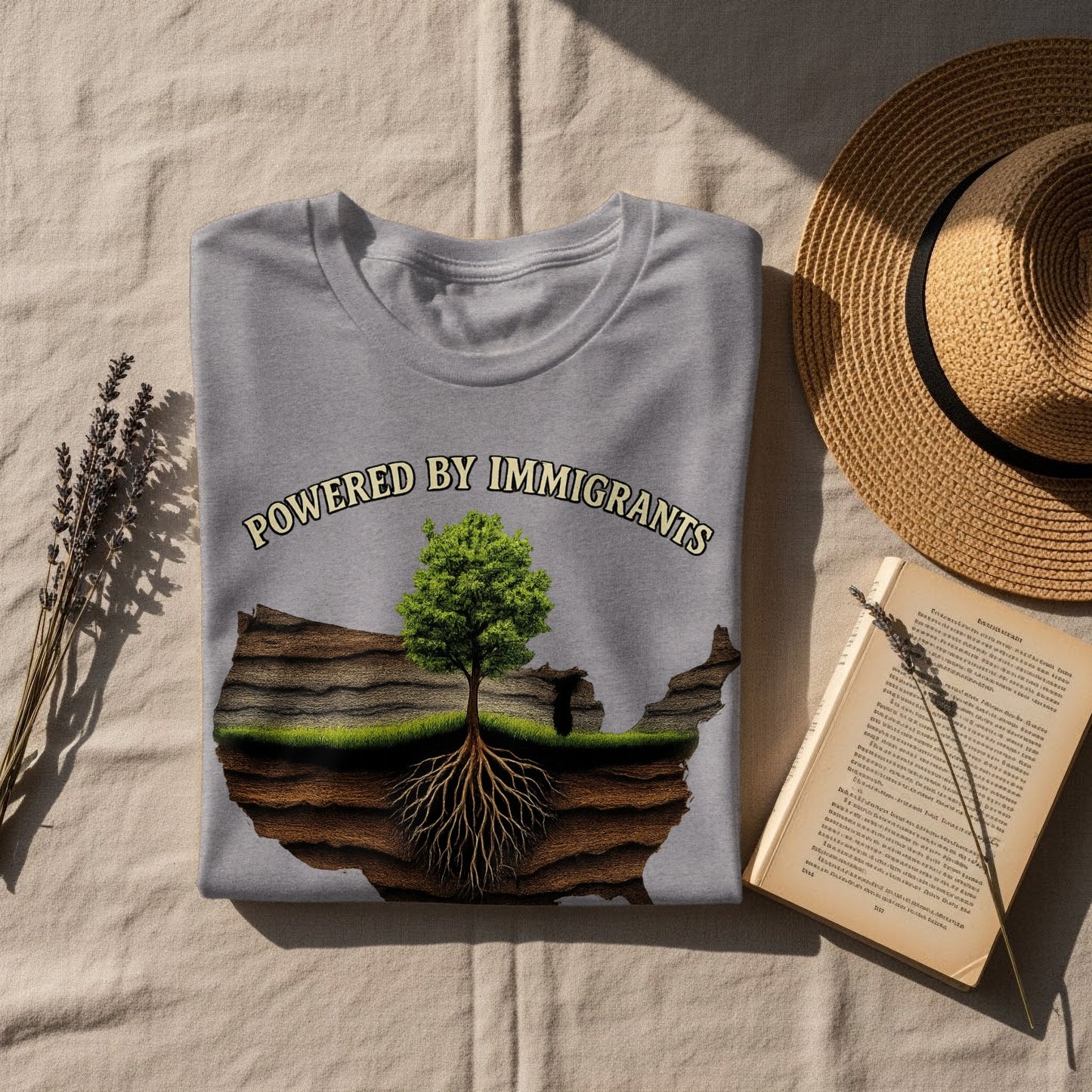 Powered By Immigrants Tree Roots T-Shirt product type