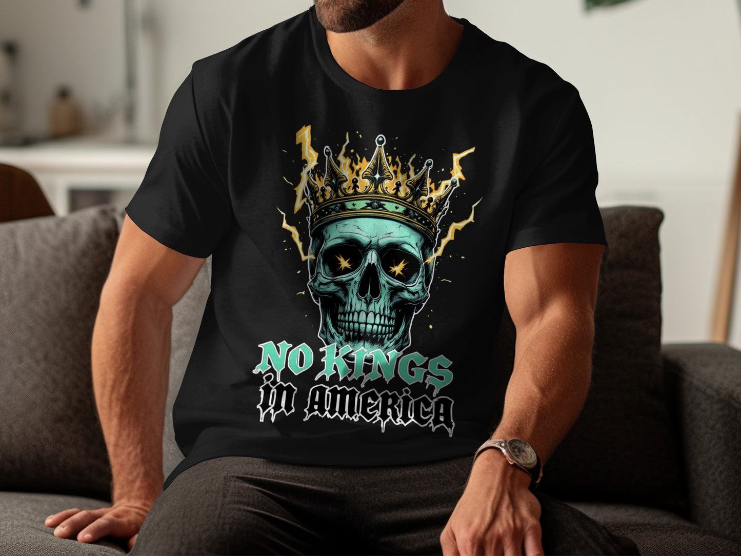 No Kings in America Skull Graphic T-shirt product type