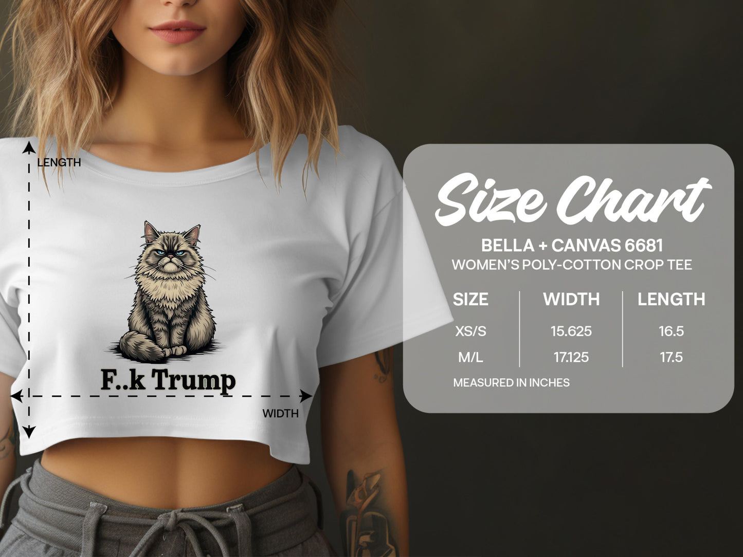 F.k Trump Cat Graphic Women's Crop Tee product
