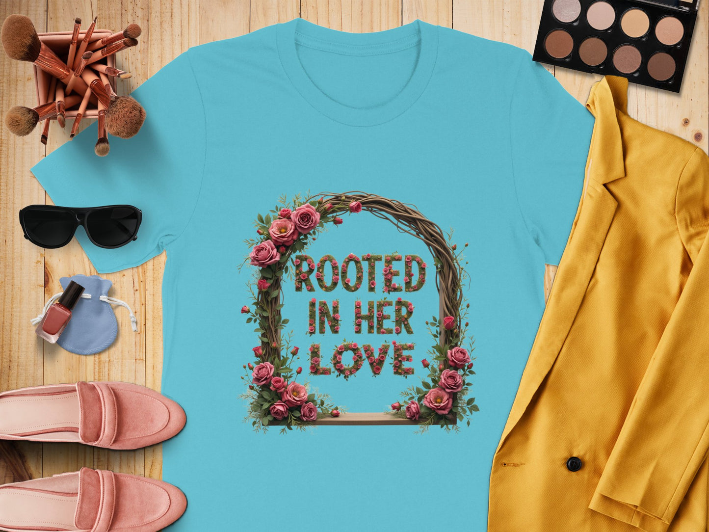 Rooted in Her Love Rose Wreath Graphic Tee product