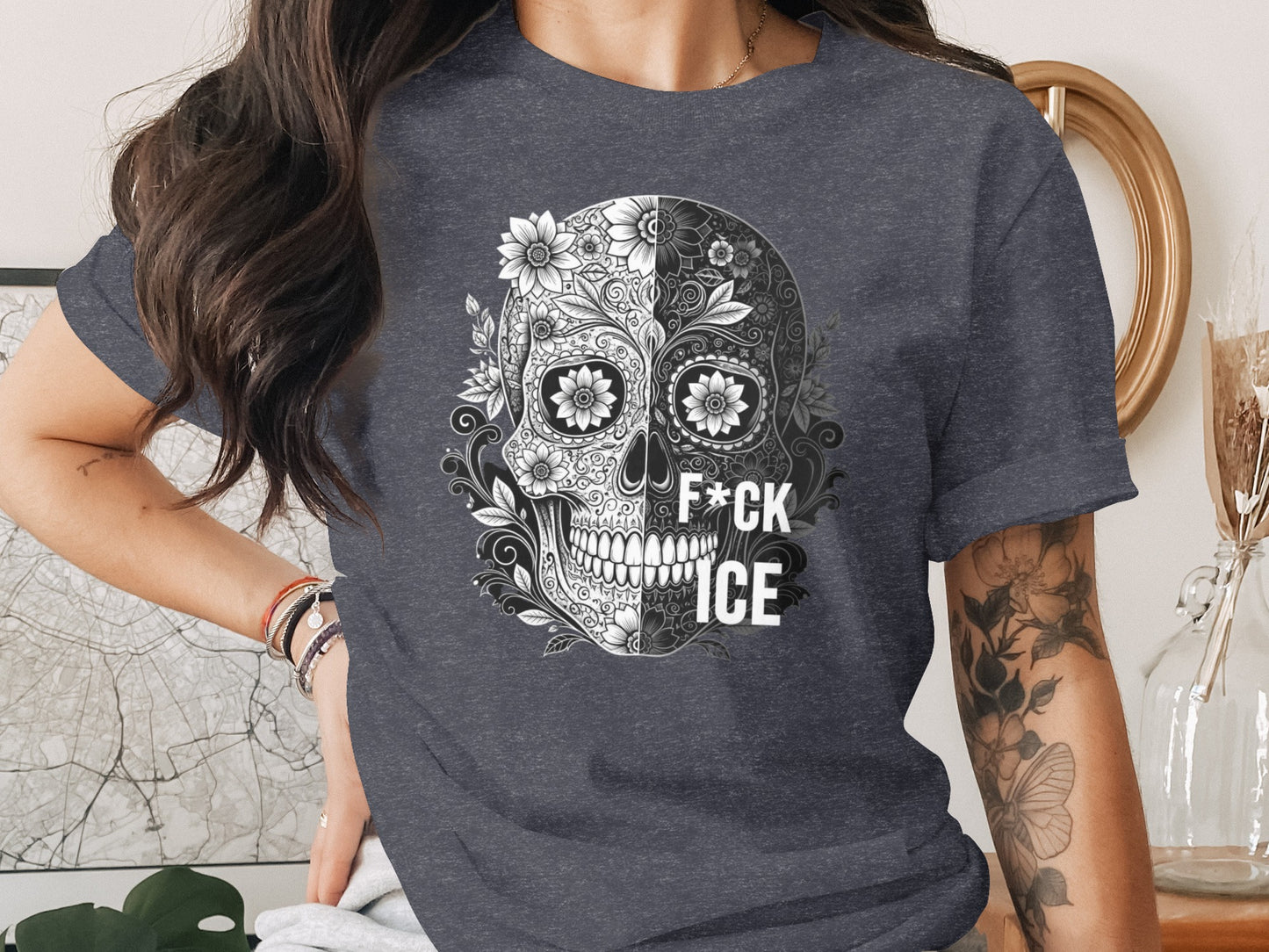 Stylish Skull Design F*ck Ice Statement T-shirt product
