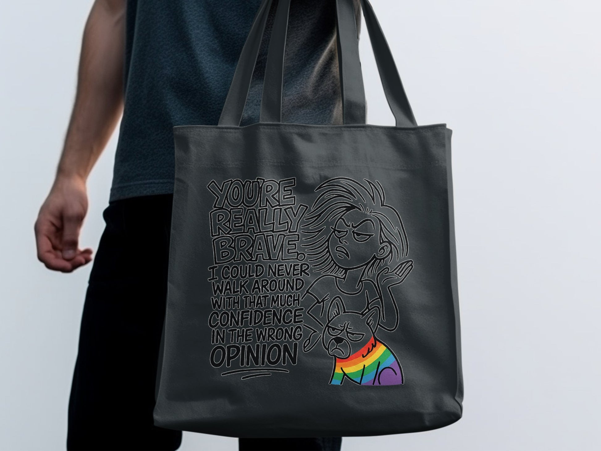 Brave Confidence Statement Graphic Tote Bag product type