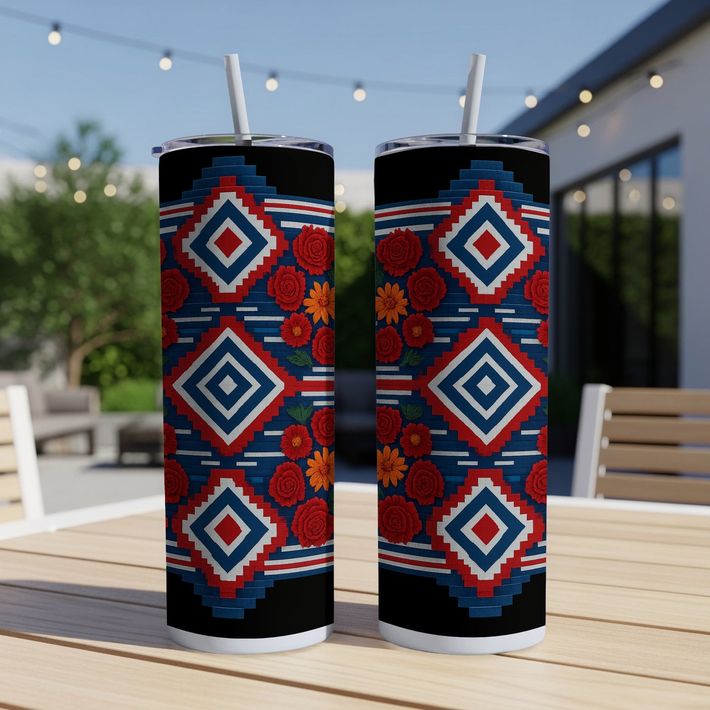 Colorful Geometric Pattern Tall Tumbler product