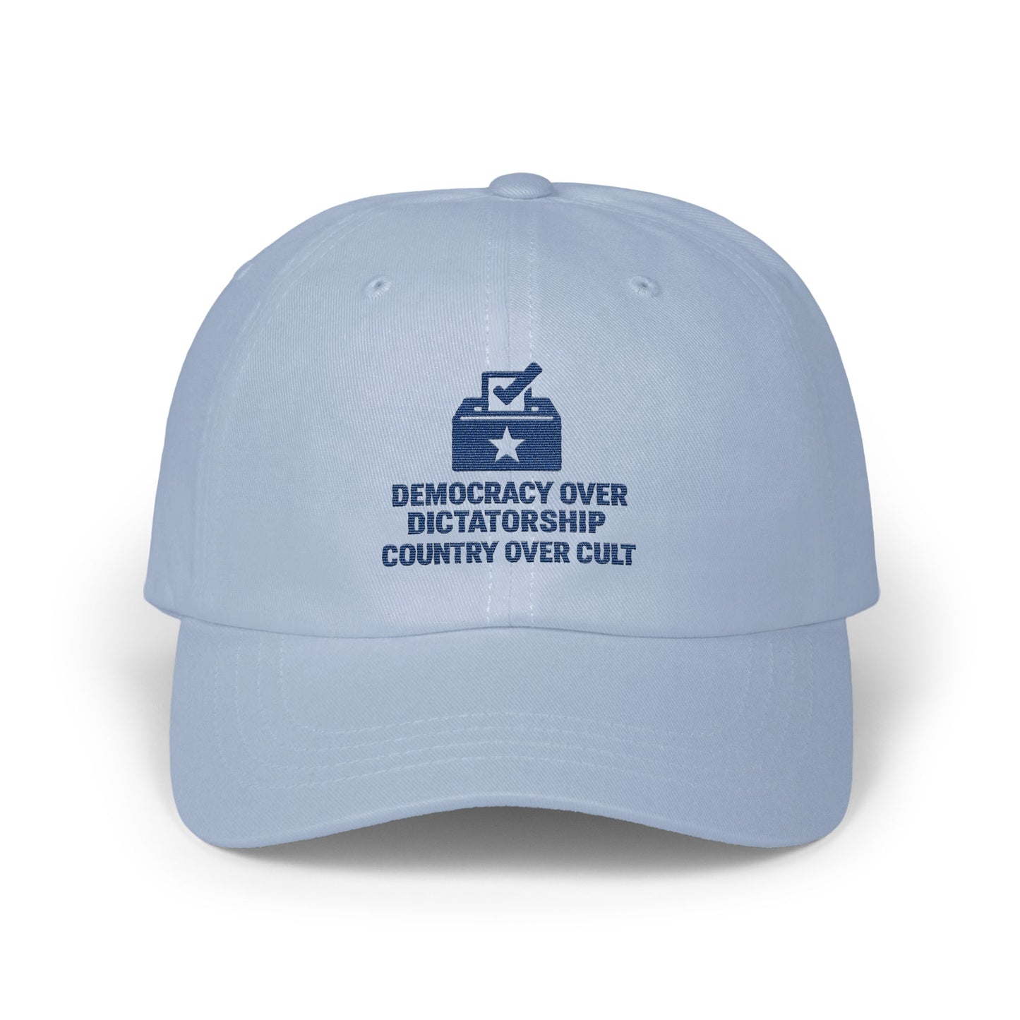 Democracy Over Dictatorship Statement Hat product type