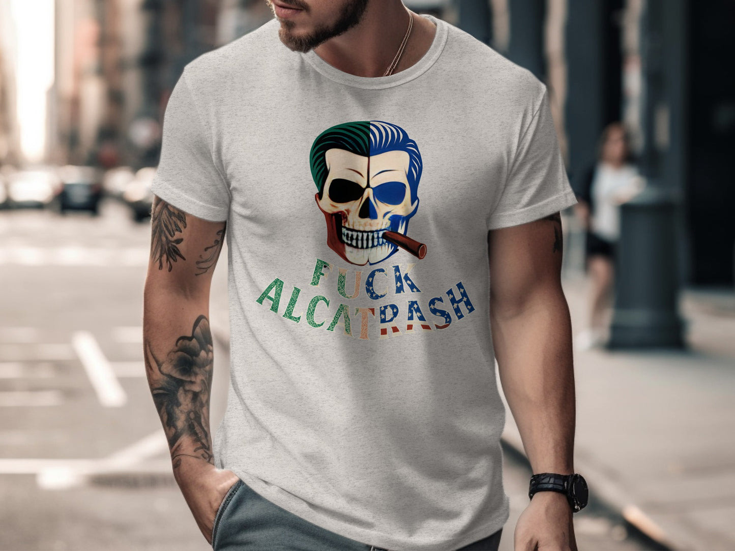 Fuck Alcatrash Skull and Joker Themed T-Shirt product type