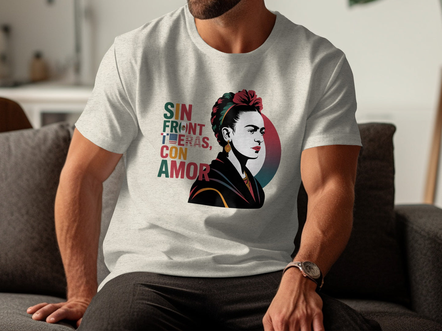 Sin Fronteras Con Amor Graphic Tee Shirt product type