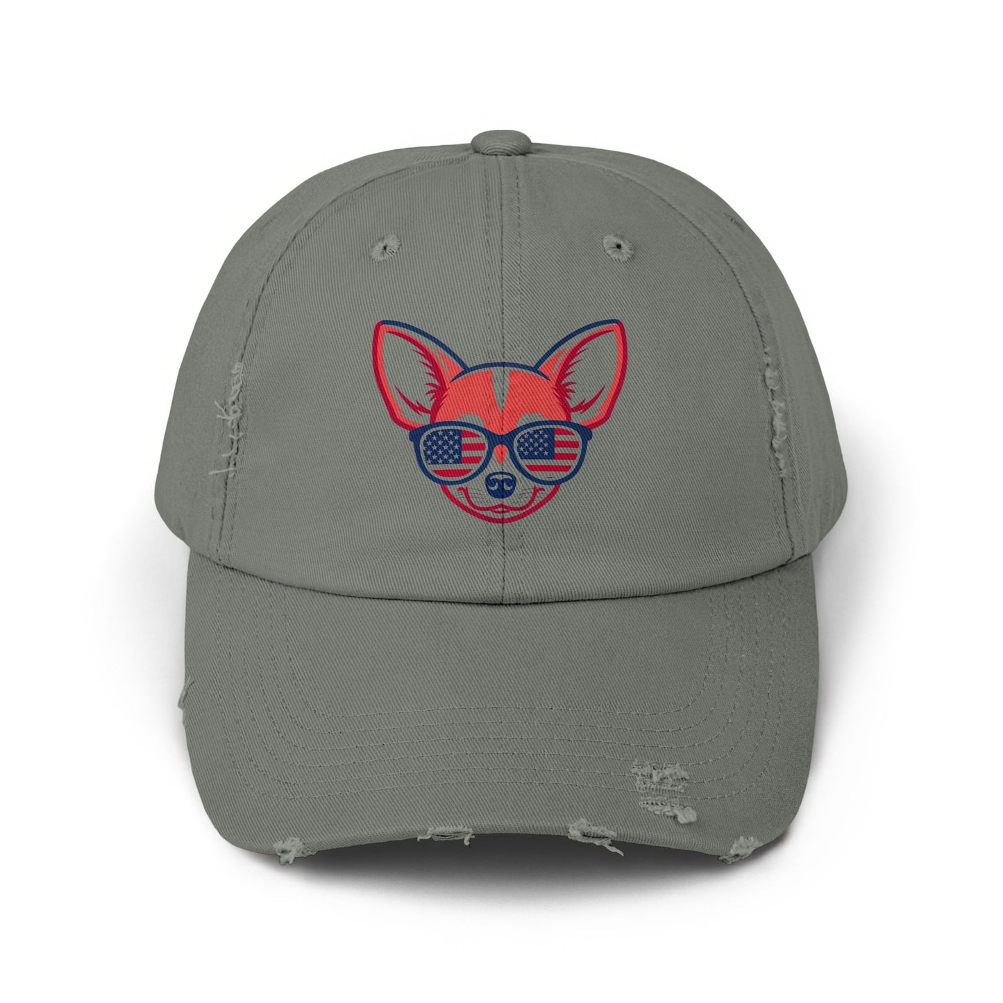 Patriotic Dog Graphic Distressed Baseball Cap product