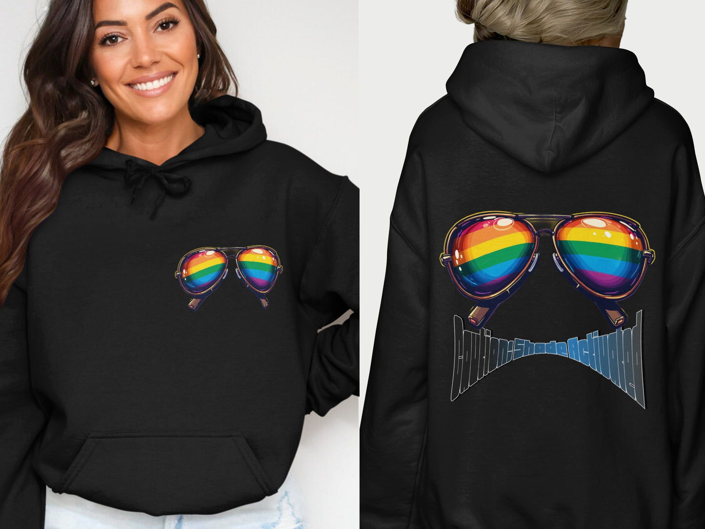 Rainbow Sunglasses Graphic Print Hoodie product