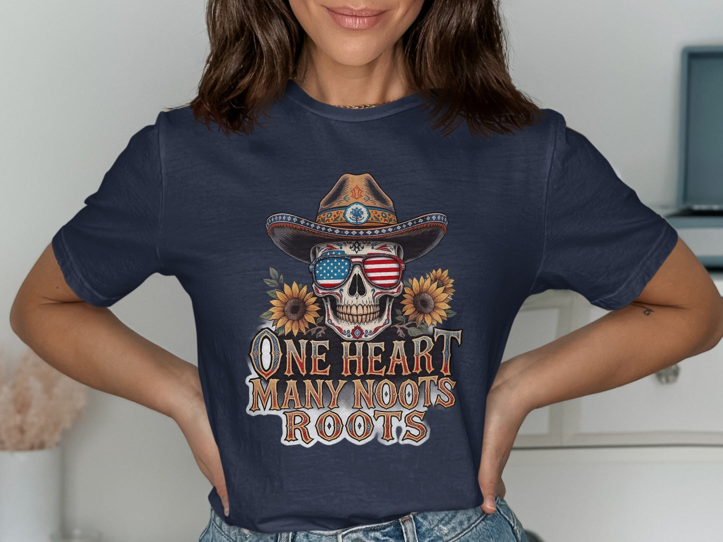 One Heart Many Roots Graphic Tee Shirt product type