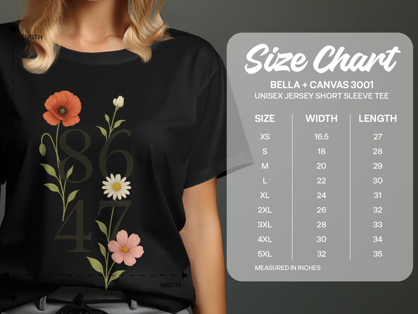 Vintage 8647 Floral Graphic Unisex Tee Shirt product