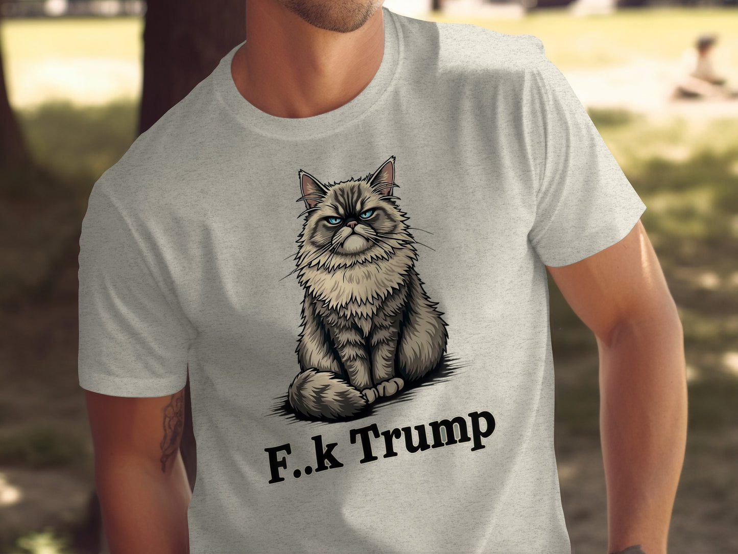 Humorous Grumpy Cat F.k Trump Statement Shirt product