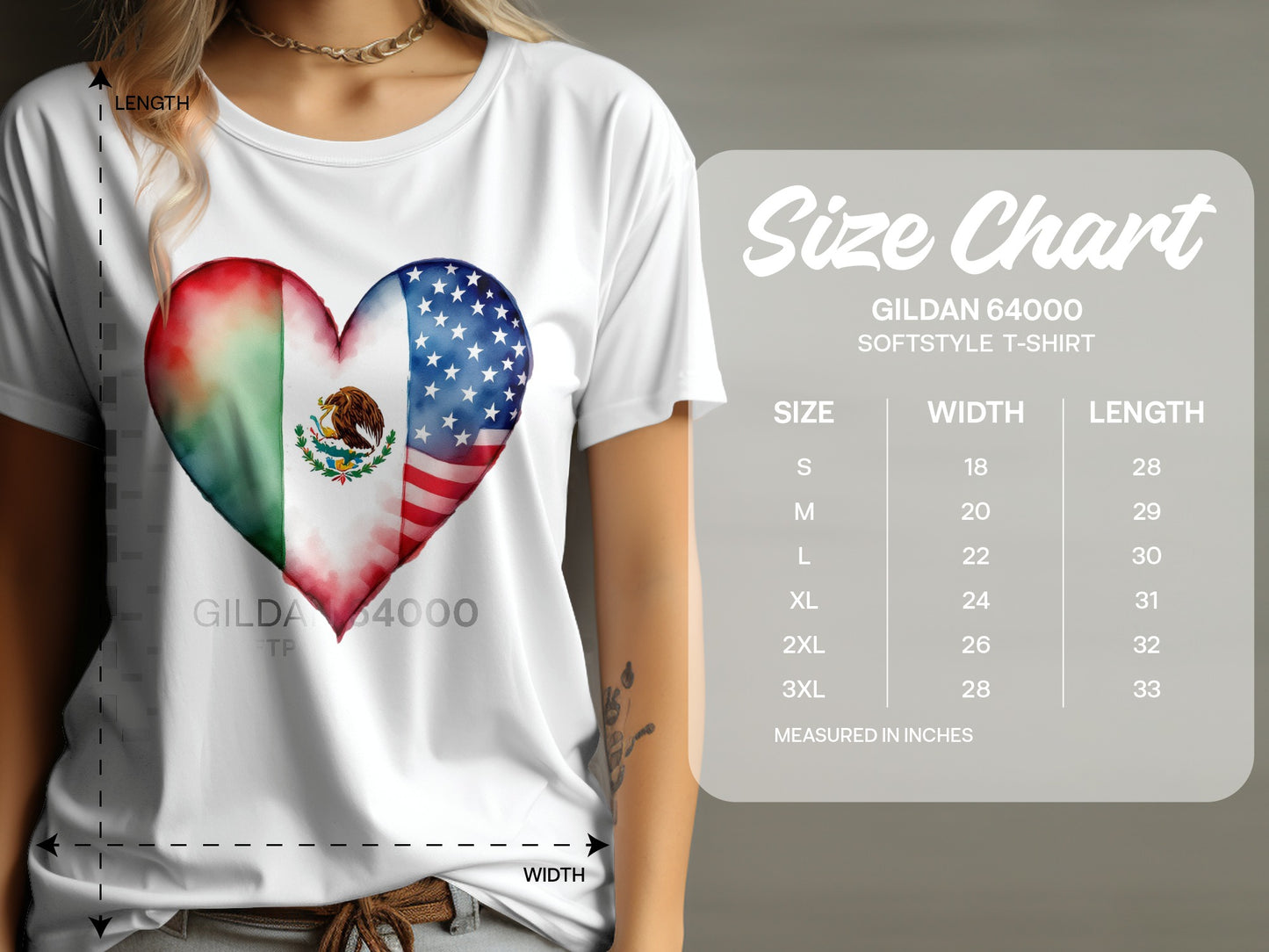Gildan 64000 Softstyle Heart Flag T-Shirt product type