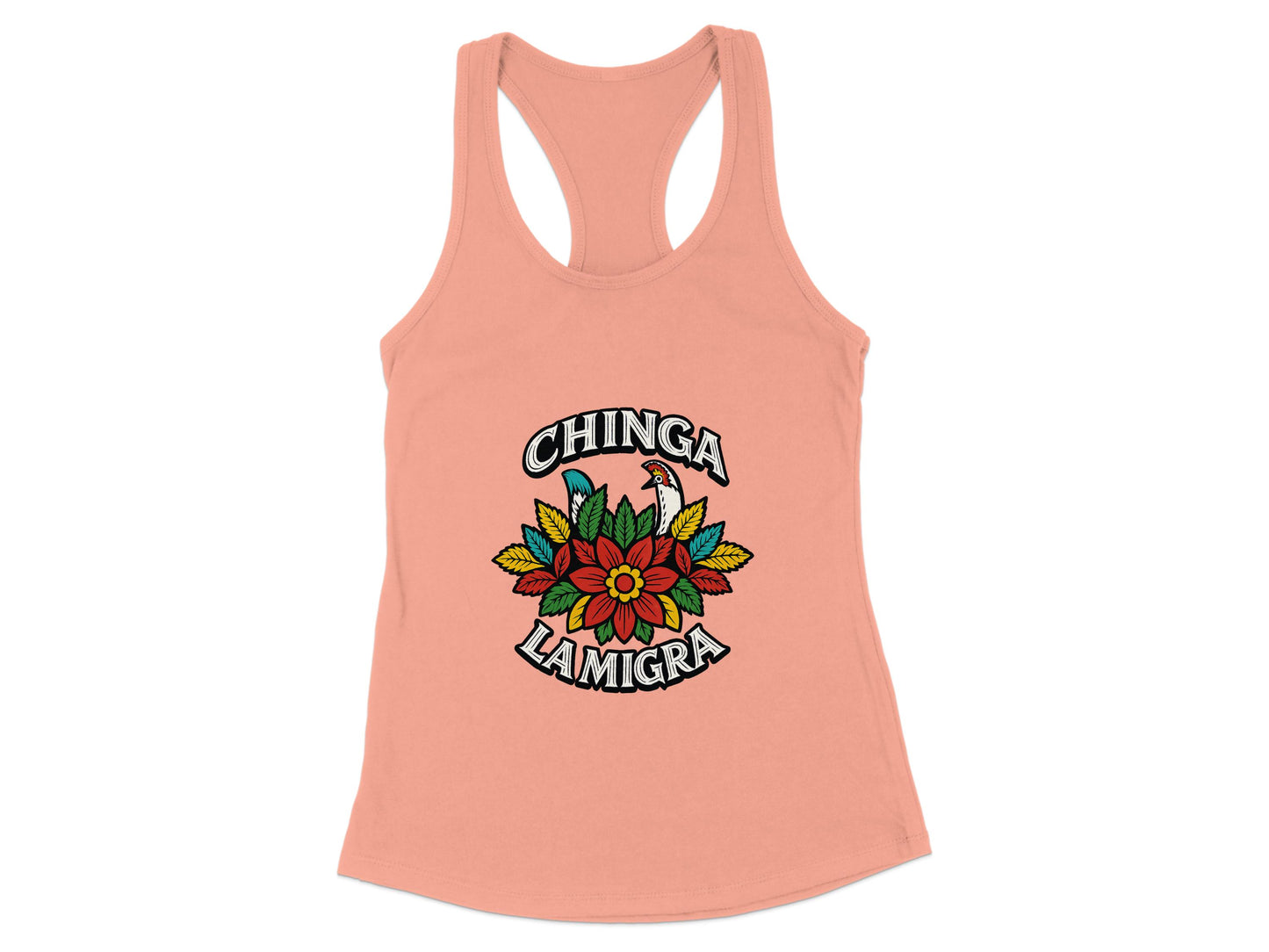 Chinga La Migra Floral Design Tank Top product