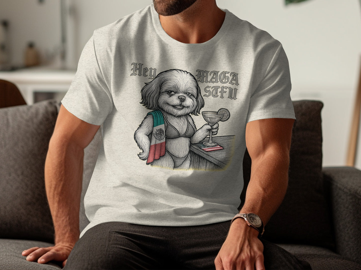 Hey MA GA STFU Funny Dog Graphic T-Shirt product