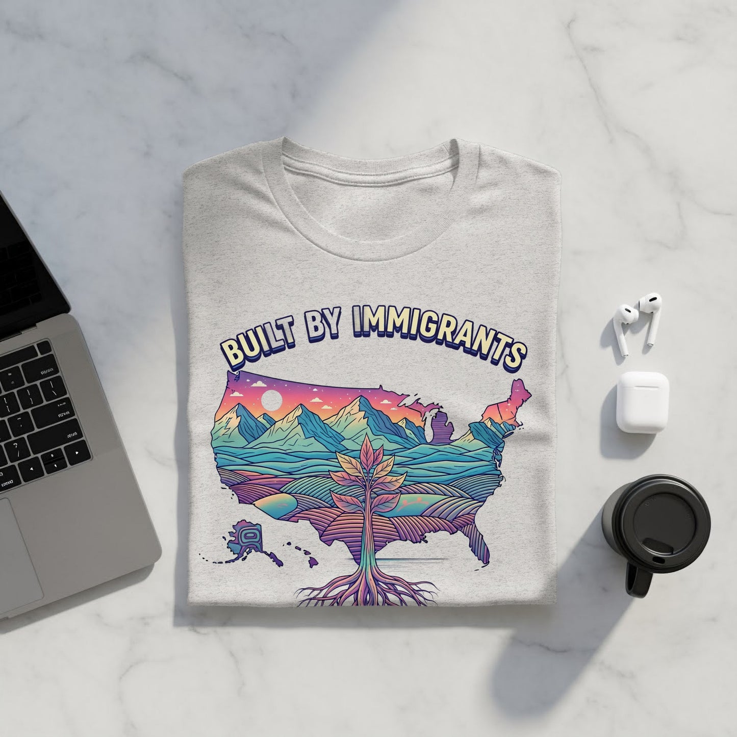 Built By Immigrants Graphic Design T-Shirt product