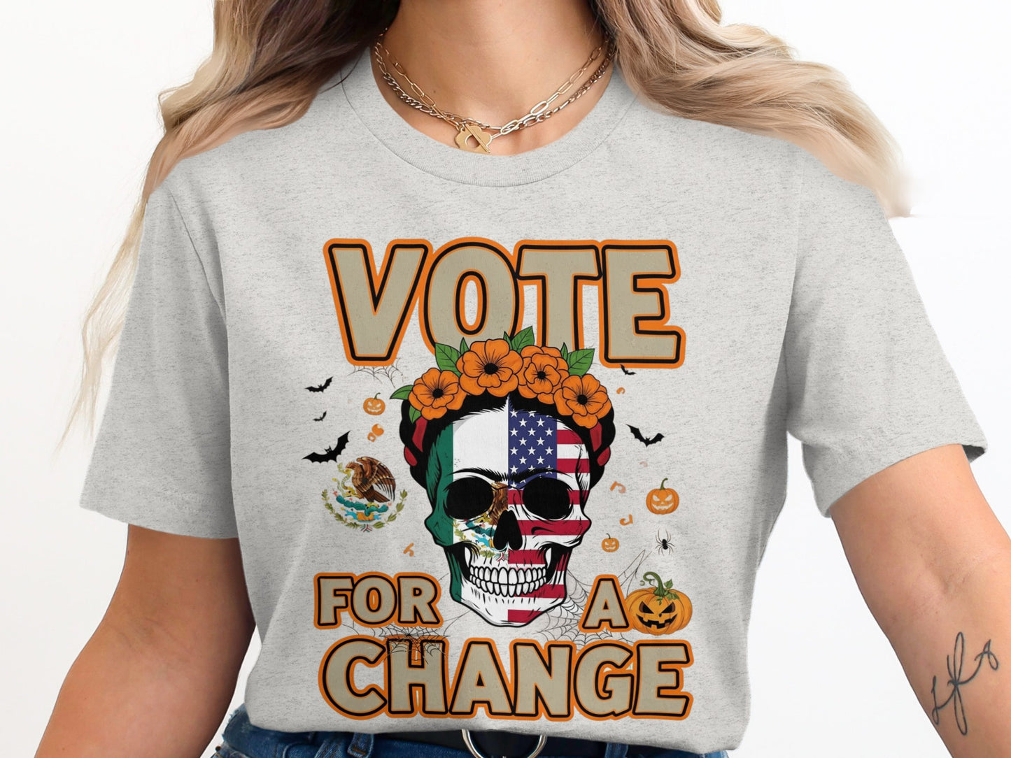 Vote For A Change Skull Graphic T Shirt product