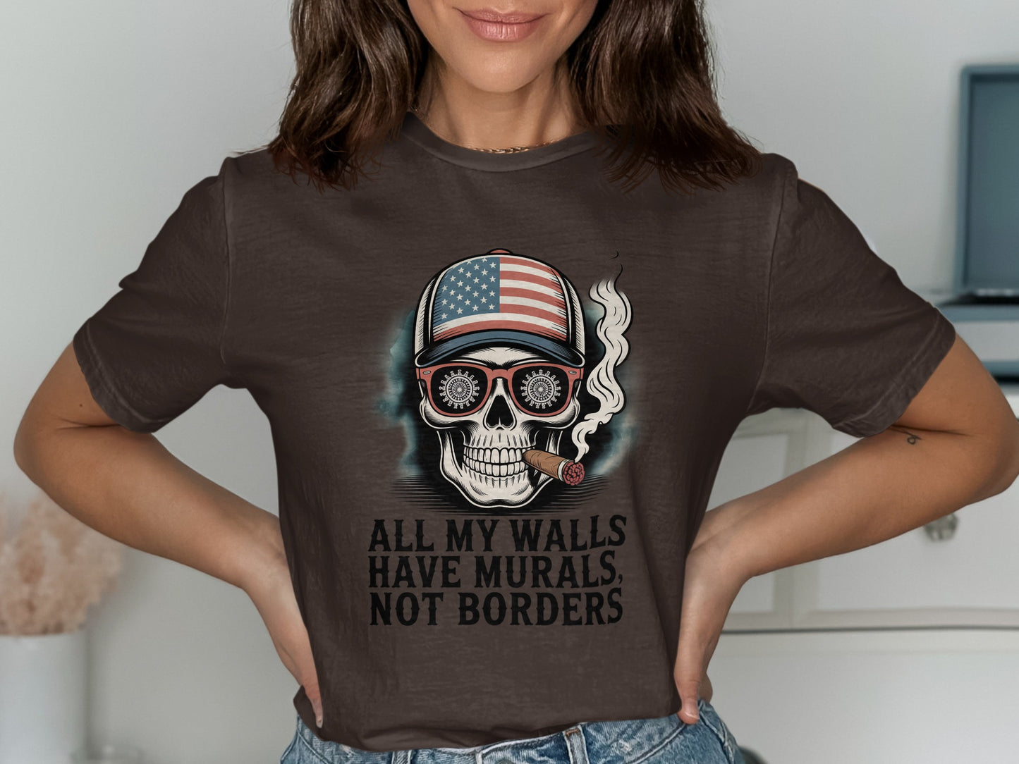 Unique Skull Design Graphic Tee Shirt Product