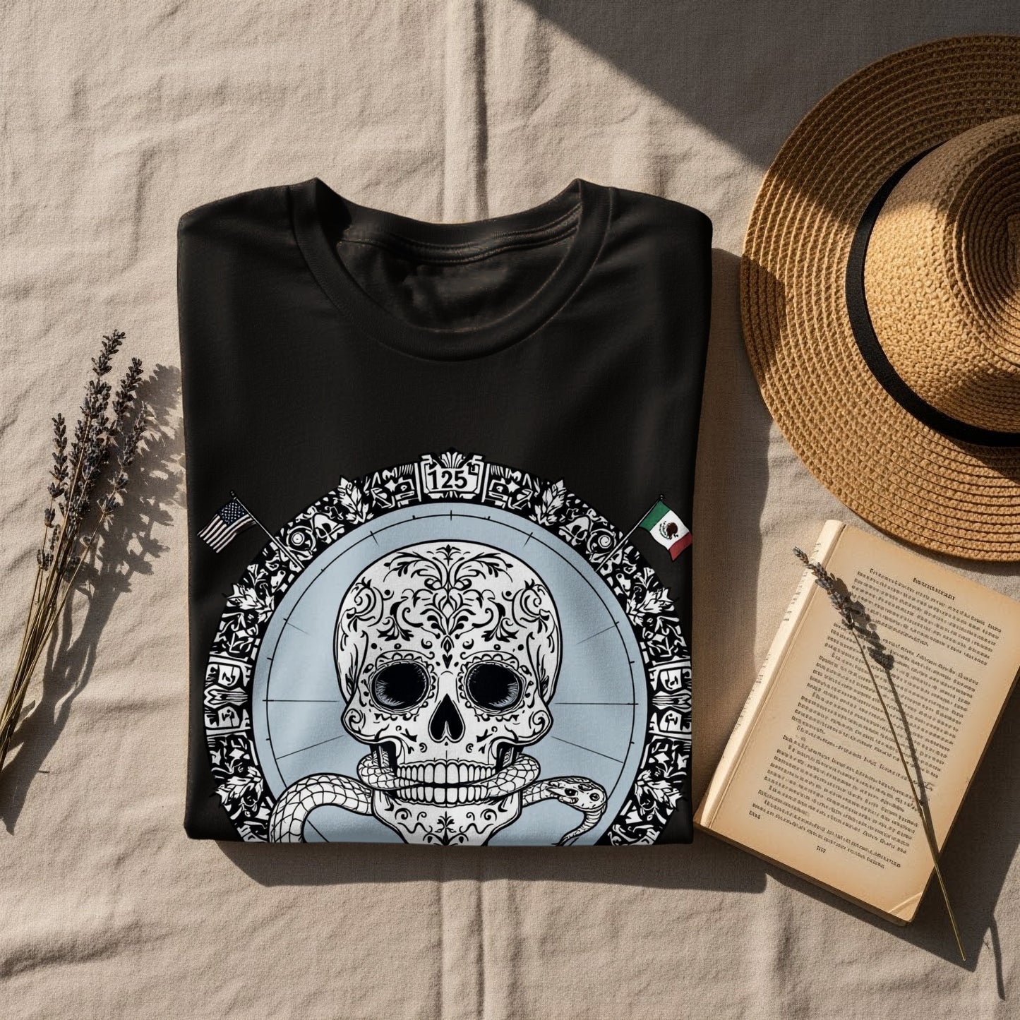 Intricate Skull Design Round Patch T-Shirt product