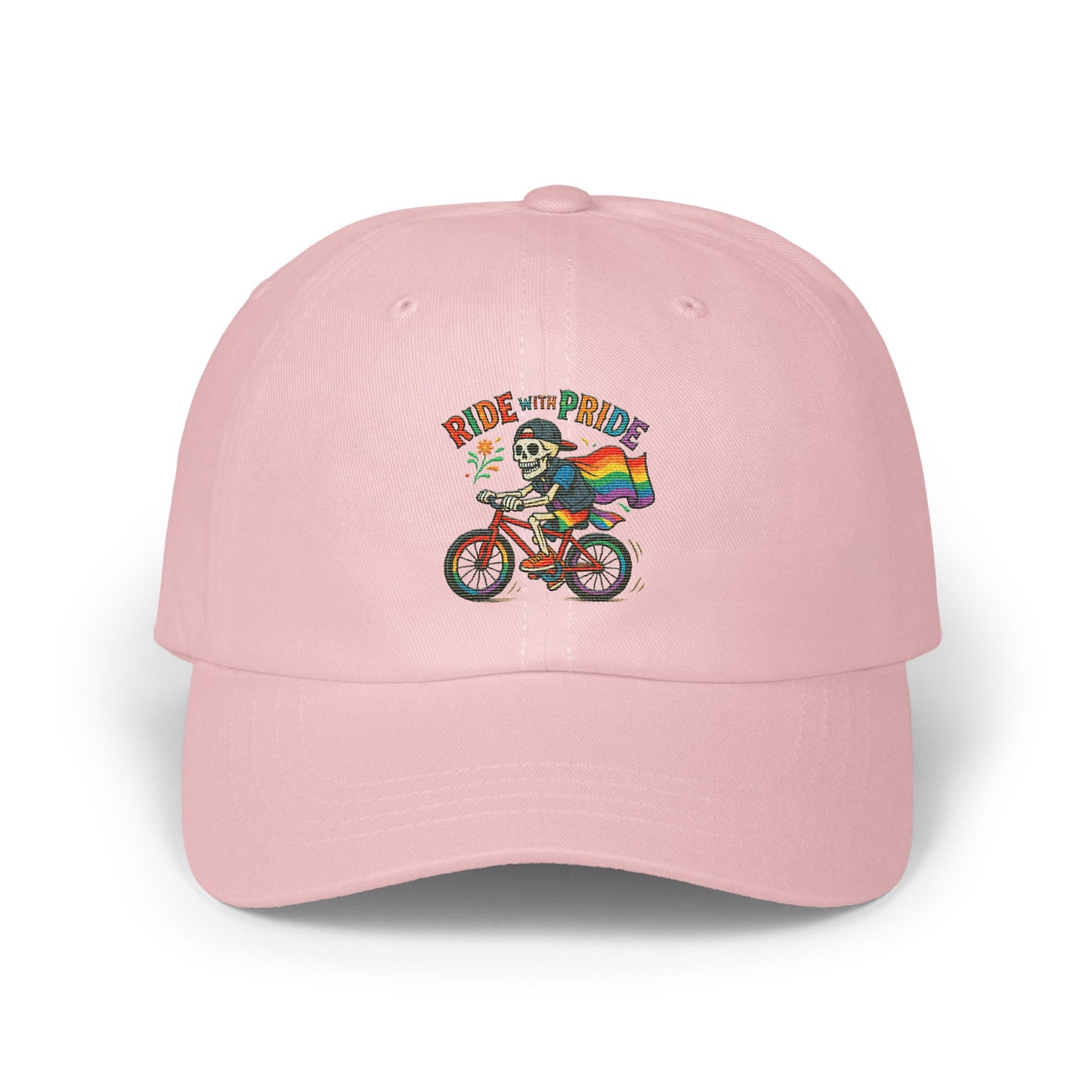 Ride With Pride Skeleton on Bicycle Graphic Hat product