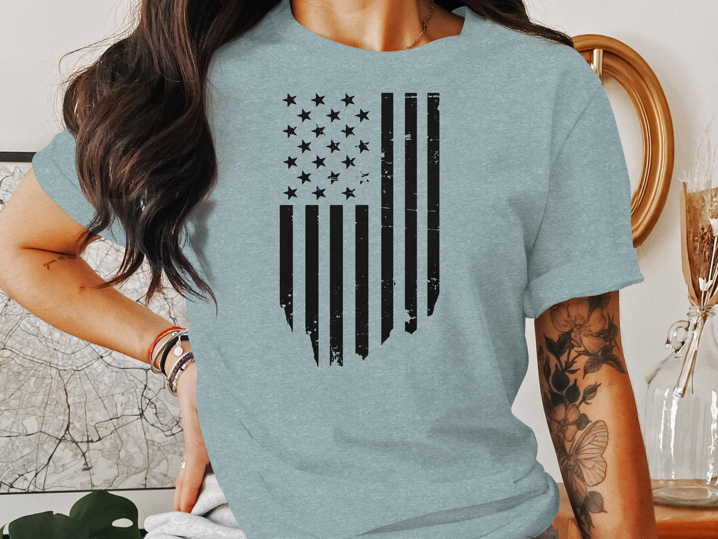 Vintage Distressed American Flag T-Shirt product