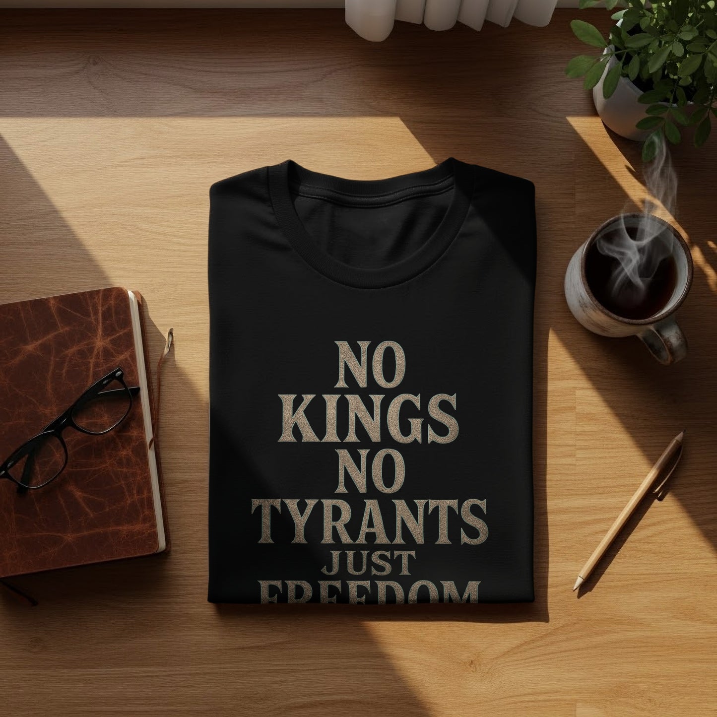 No Kings No Tyrants Just Freedom Statement Shirt