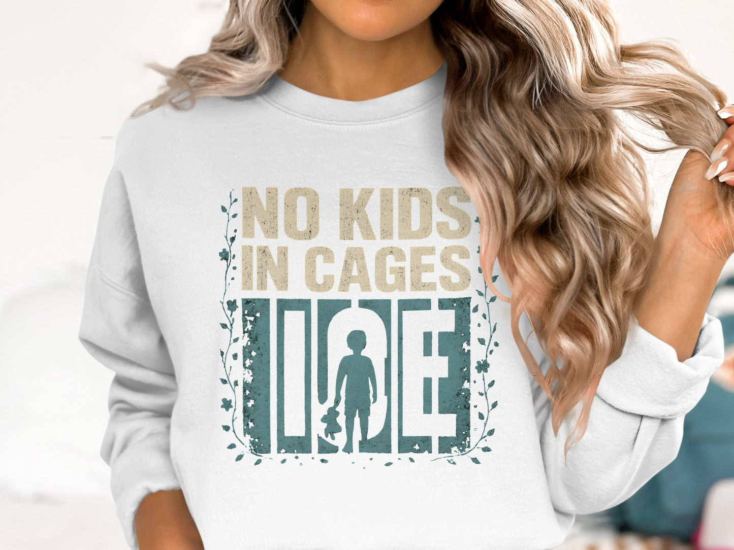 No Kids In Cages Design Printed Sweatshirt product type