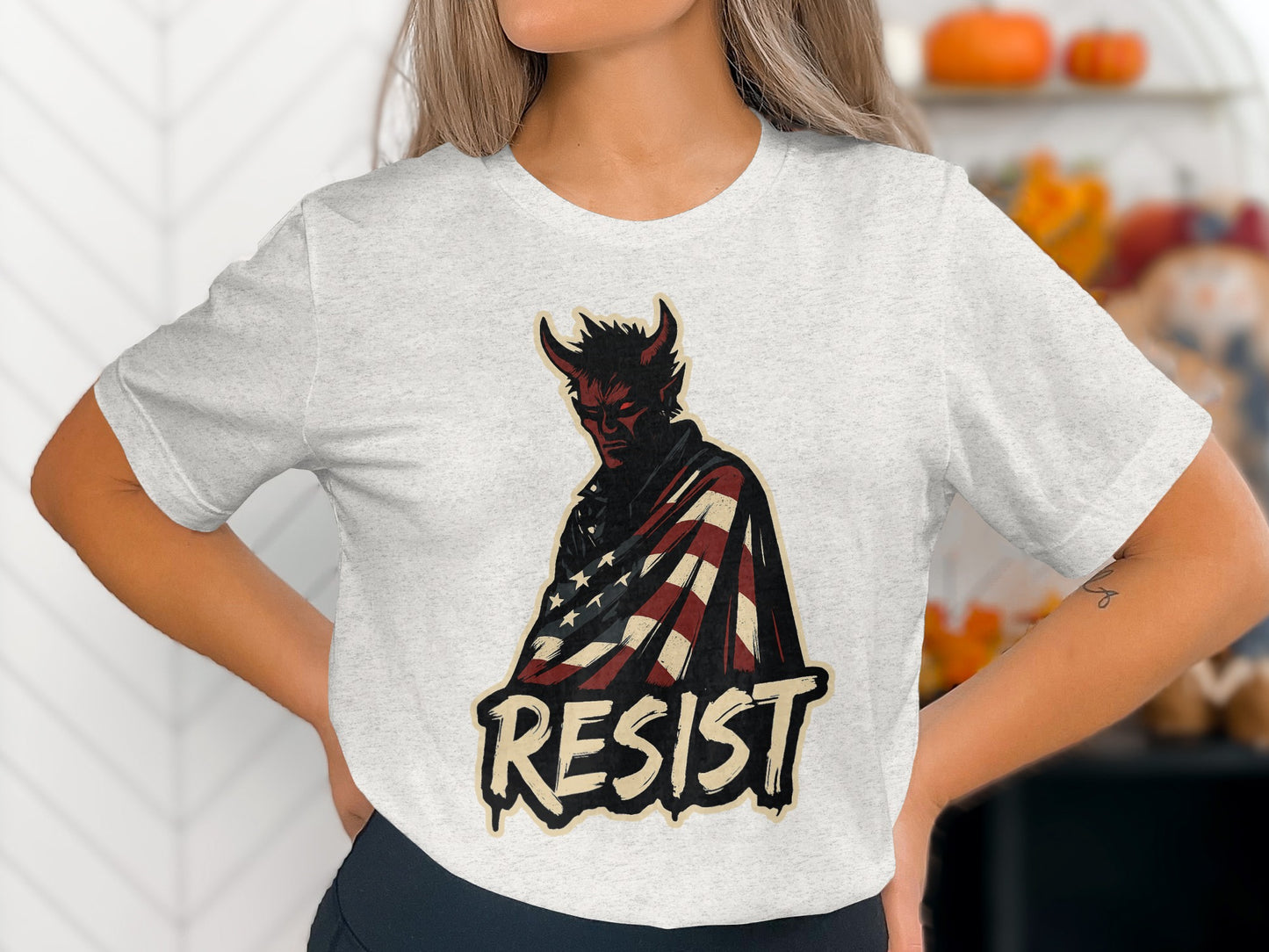 American Flag Devil Resist Graphic Tee Shirt Product