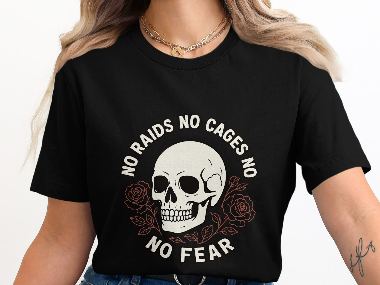 No Raids No Cages No Fear Skull Graphic T-Shirt product
