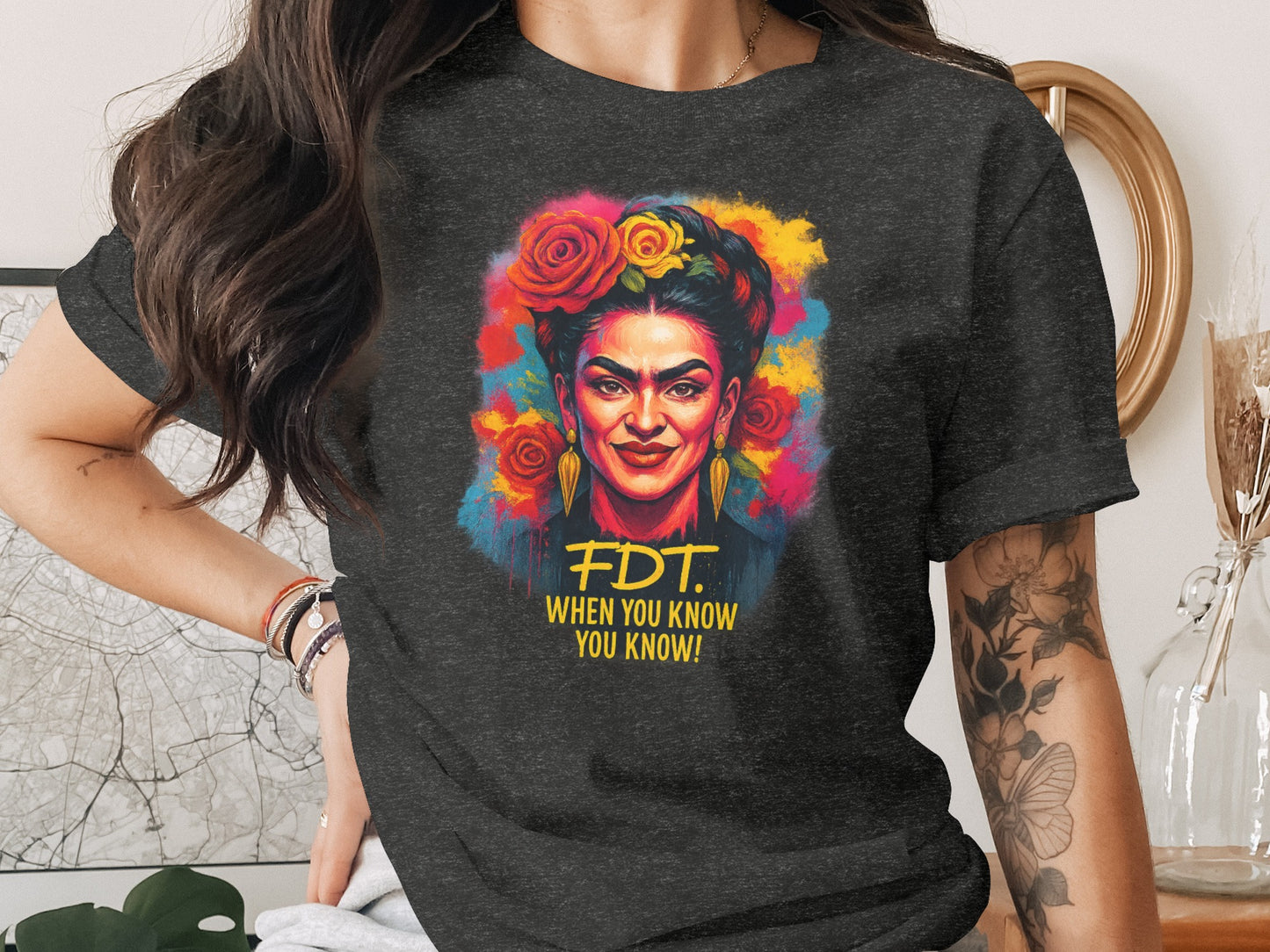 Vibrant Artistic Graphic Tee With Bold Inspirational Quote product