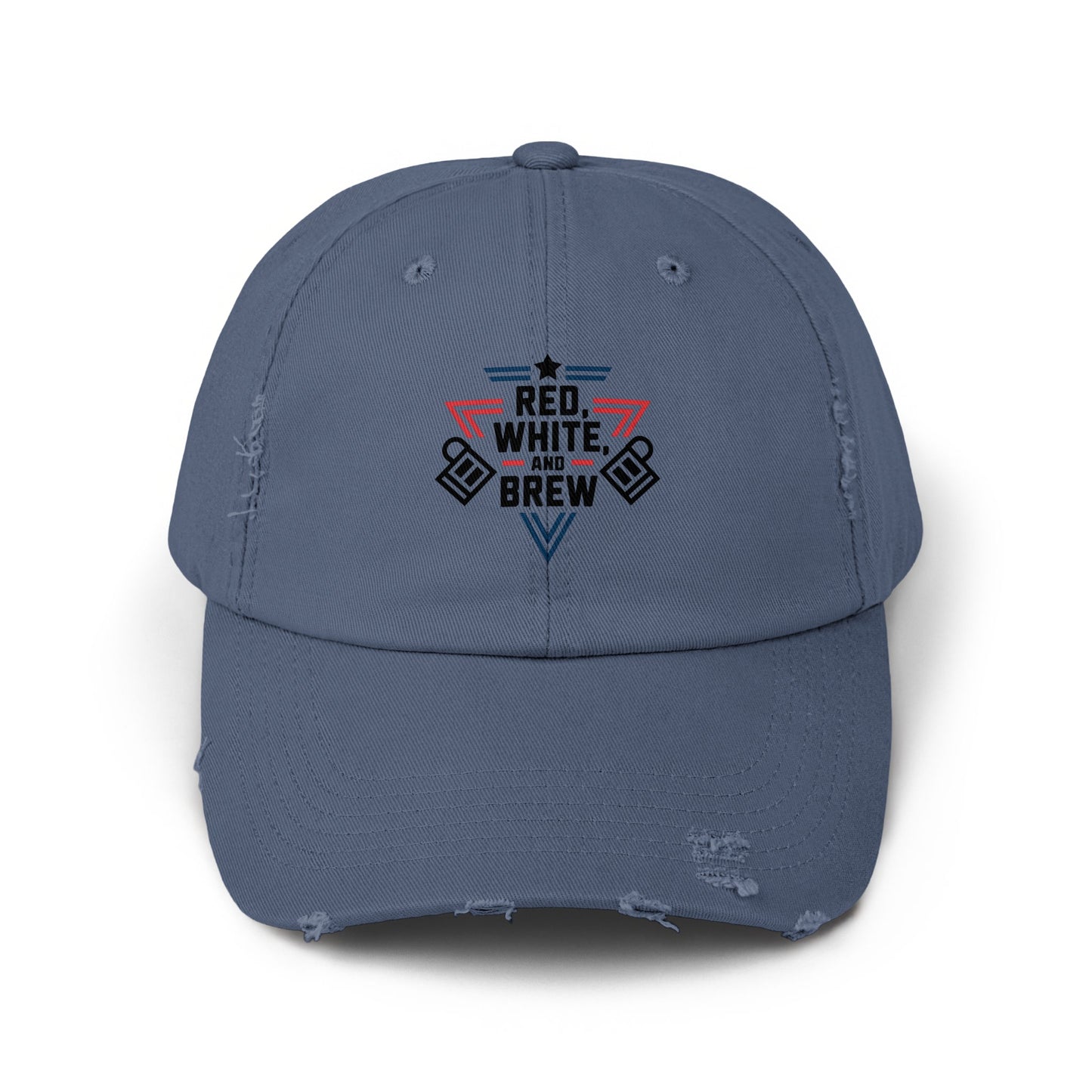 Red White and Brew Distressed Dad Hat product