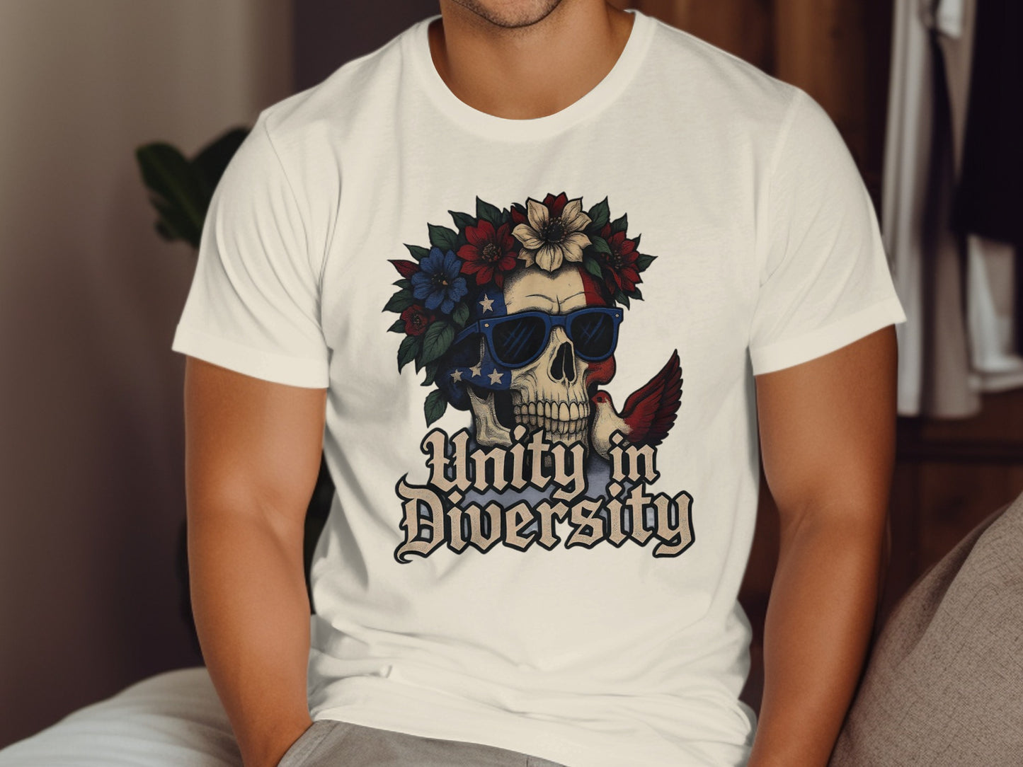 Unity in Diversity Skull Graphic Unisex T-shirt product type