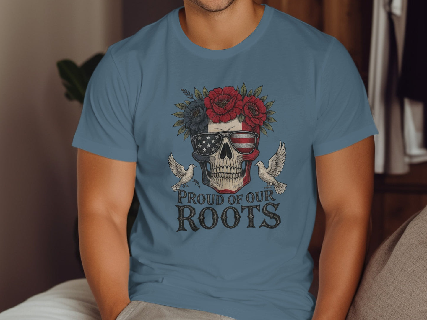 Proud of Our Roots Skull Graphic T-Shirt product type