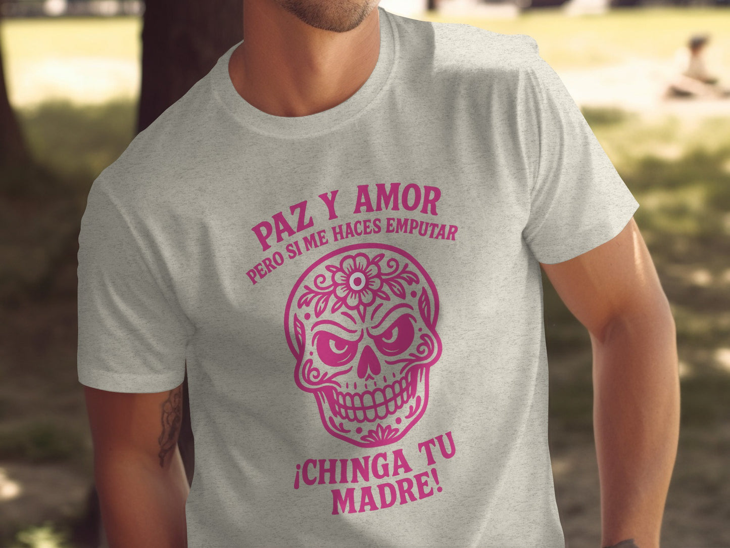 Floral Skull Graphic Tee with Bold Spanish Statement product