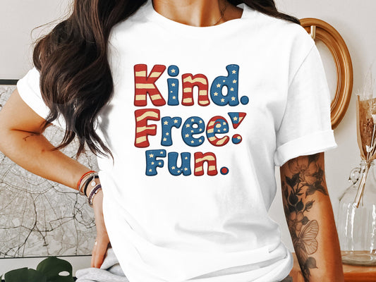 Kind Free Fun Patriotic Graphic T-shirt product type