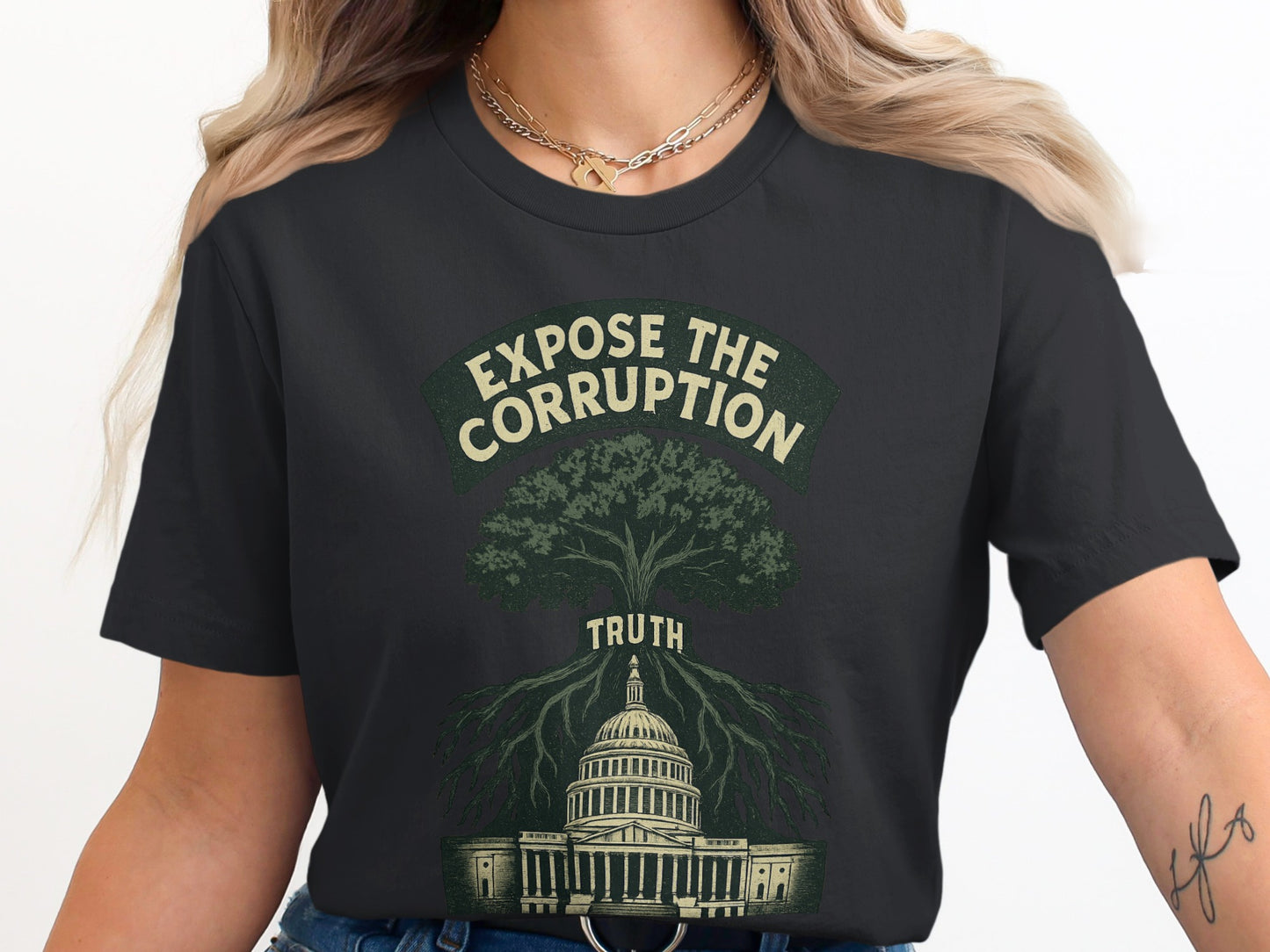 Expose The Corruption Truth Graphic T-Shirt product type