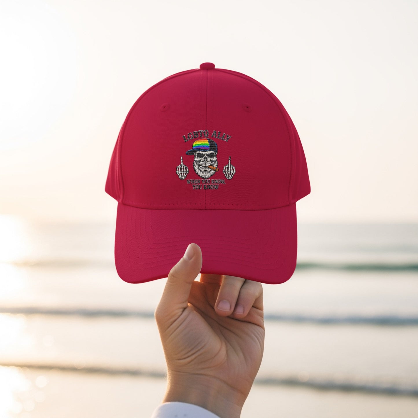 Red Lucho Libre Mask Design Baseball Cap Hat Adjustable product