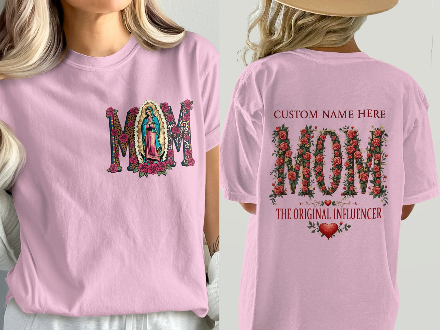 Customizable Mom Influencer Tee with Floral Design product