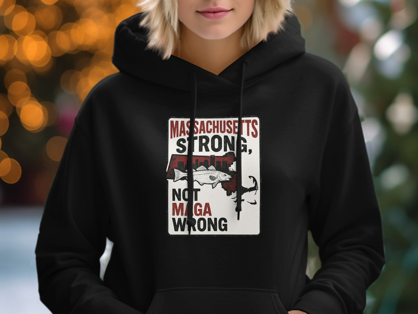 Massachusetts Strong Not Maga Wrong Hoodie product