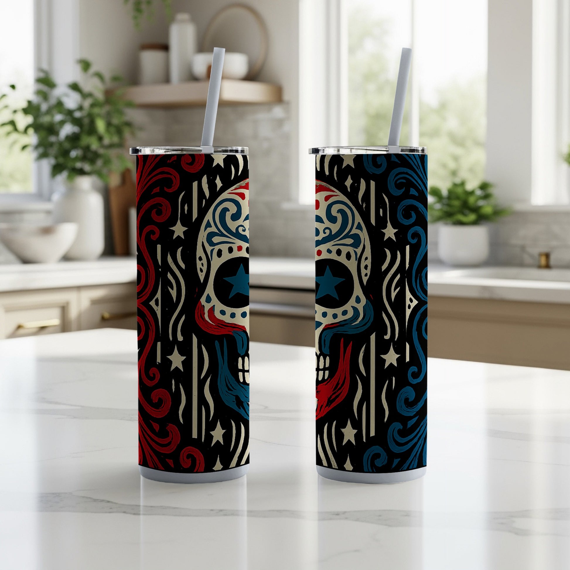 Patriotic Skull Design Insulated Tumbler Product