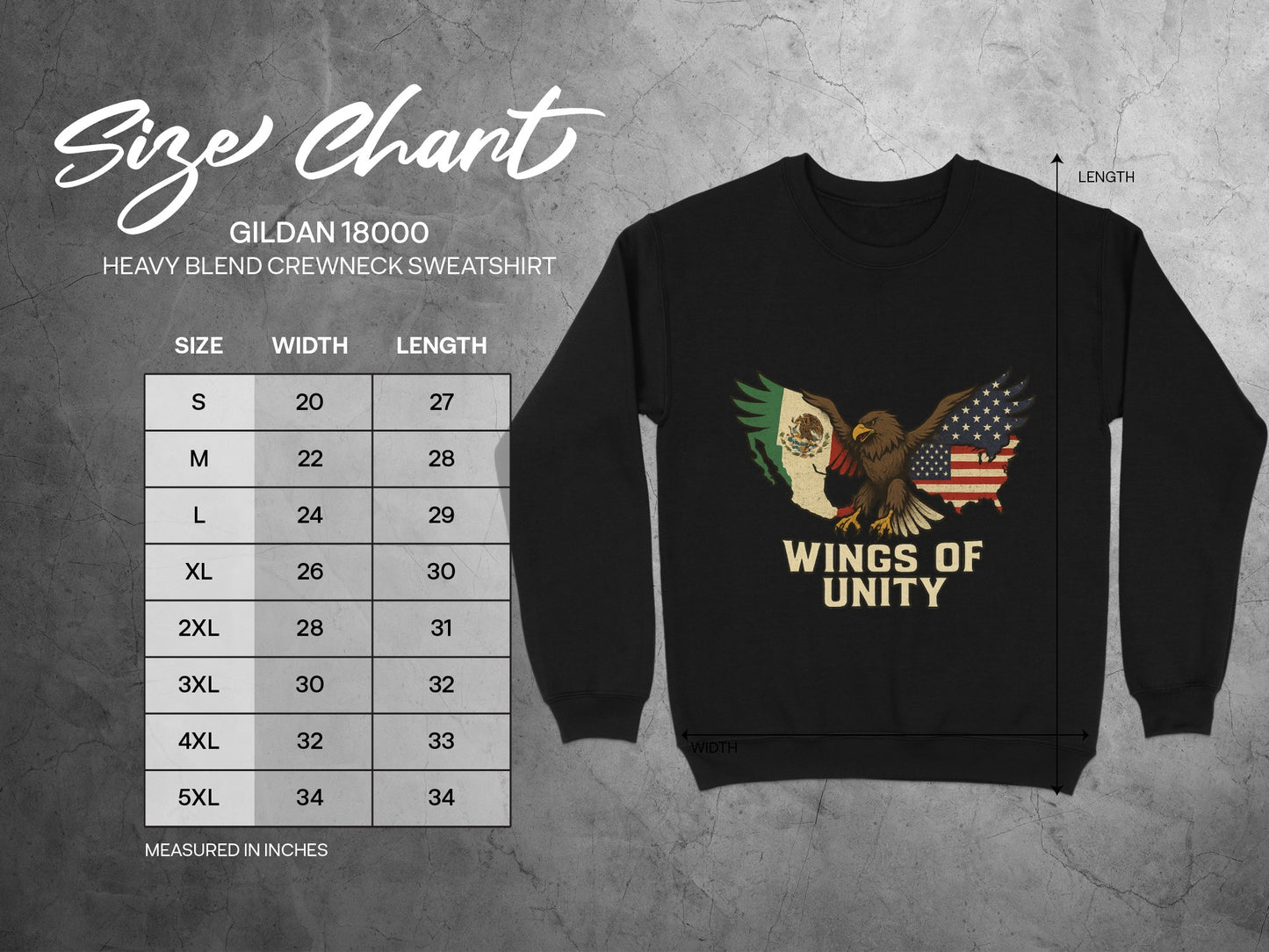 Wings of Unity Eagle Design Crewneck Sweatshirt product type