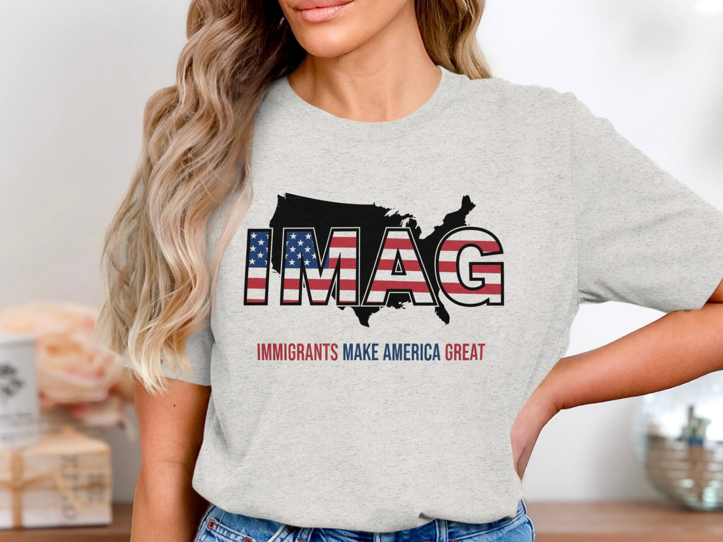 Immigrants Make America Great graphic shirt product