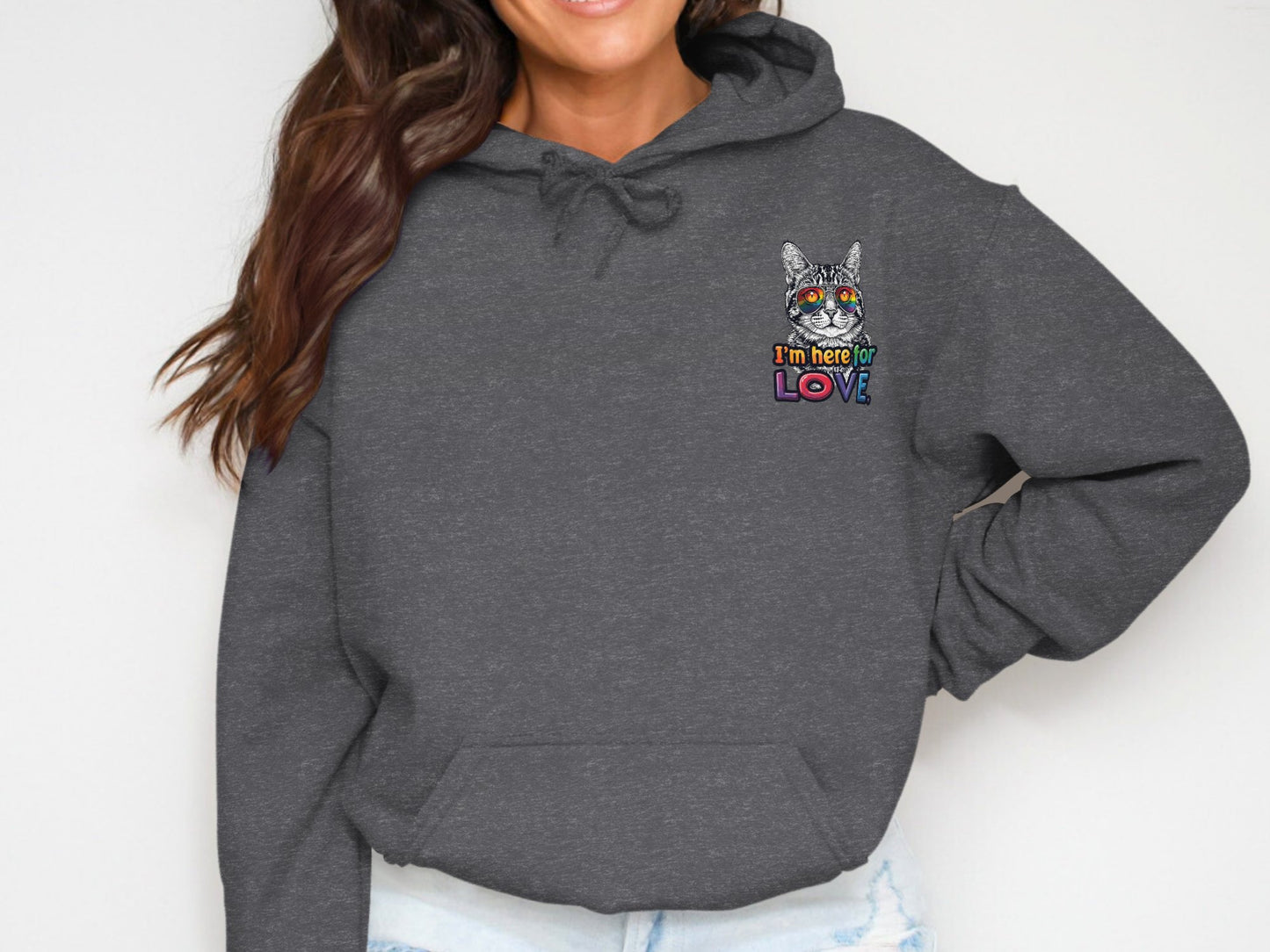 I'm Here to Love Cat Graphic Hoodie product
