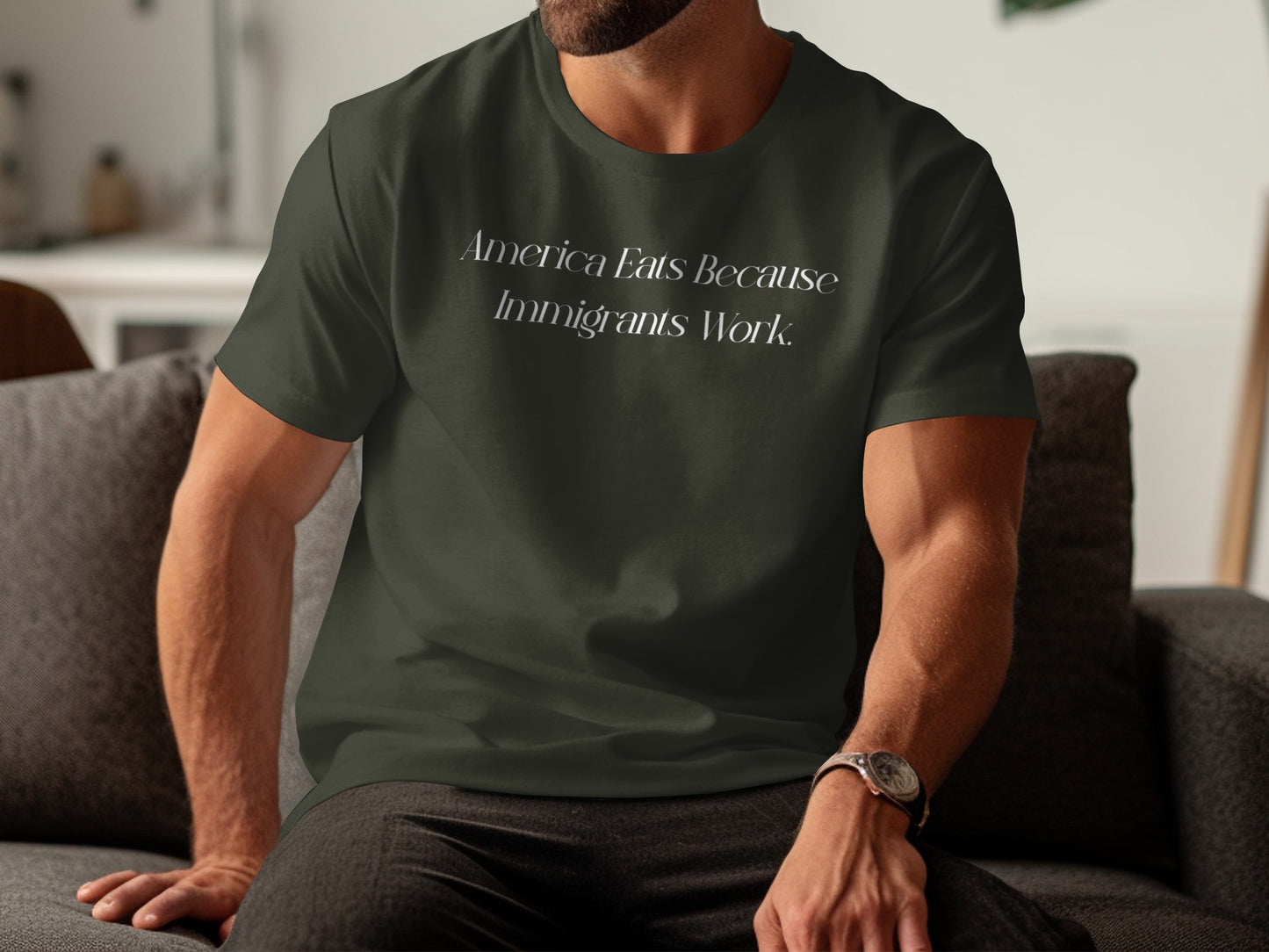 America Eats Because Immigrants Work T-shirt product